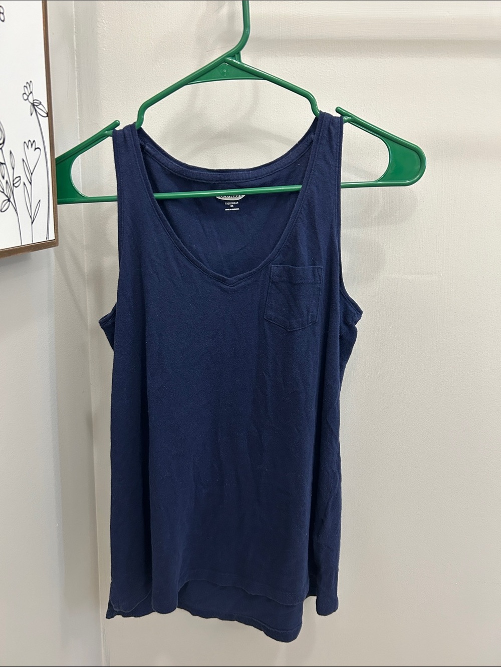 Old Navy Navy V-Neck Tank with Chest Pocket